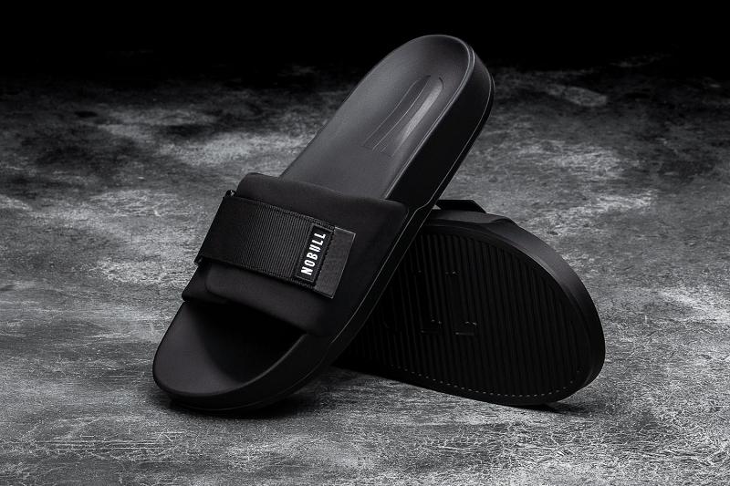 Black Nobull Adjustable Men's Slides | CA T1189C